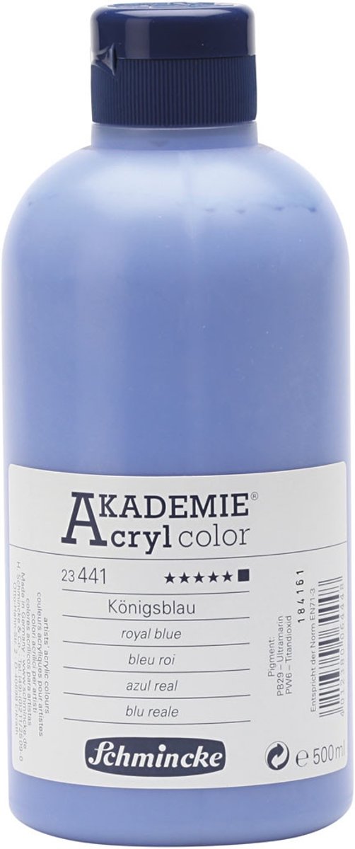 Schmincke AKADEMIE® Acryl color , royal blue (441), opaque, , 500ml [HOB-31867]